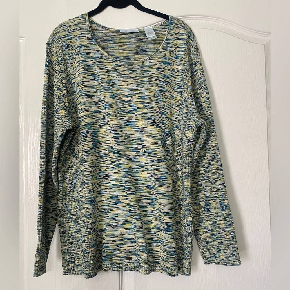 JH Collection Multi Colored Cable Knit Long Sleeve Sweater Women’s Size 2X